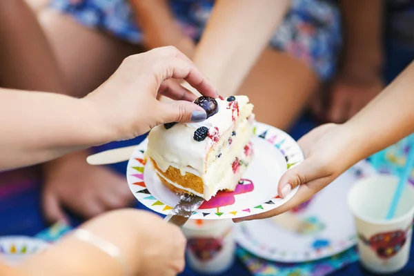 En del blåbär tårta — Stockfoto