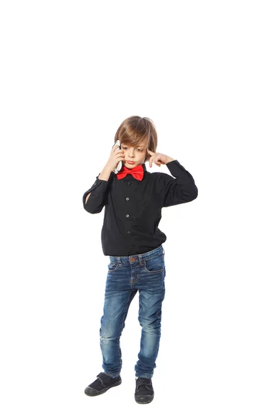 Handsome boy with the phone — Stock Photo, Image