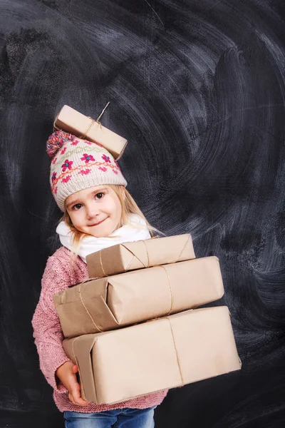 Festive box in hands — Stock Photo, Image