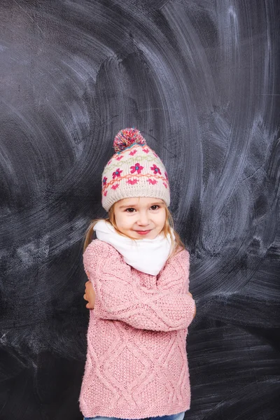 Serio carino bambina — Foto Stock