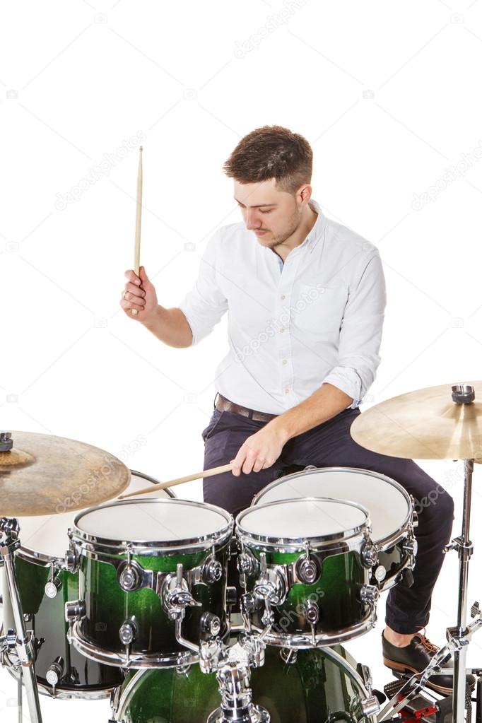 Male player on drums