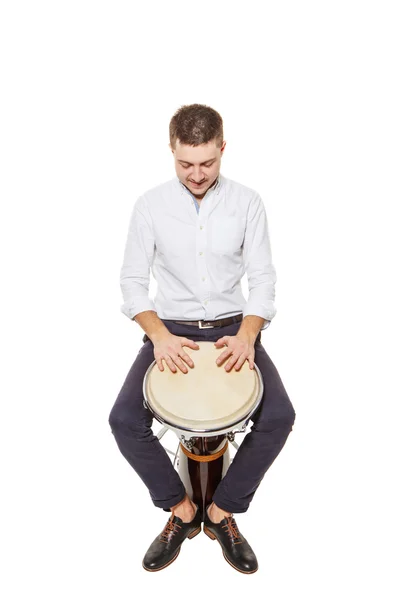 Djembe and the guy — Stock Photo, Image