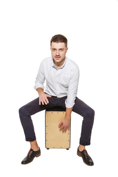 A tocar cajon — Fotografia de Stock