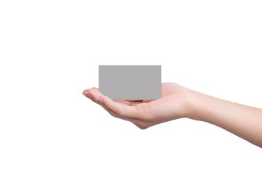 Credit card female holding in hand 