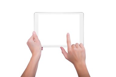 tablet parmak dokunuyor