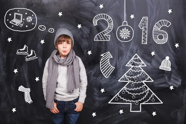 Boy dreams about computer — Stock Photo, Image