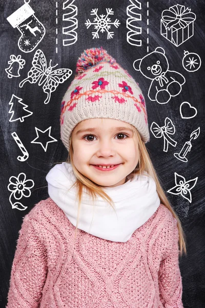 Carino sorriso bambina — Foto Stock