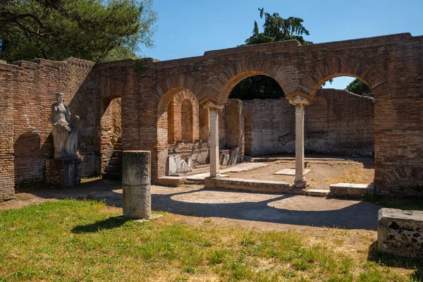 Ostia Antica Italy Ancient Roman Ruins Detail Architectural Structure Marble — Stock Photo, Image