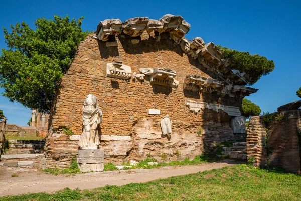 Ostia Antica Archaeological Park Beautiful Detail Building Houses Finely Decorated — Stock Photo, Image