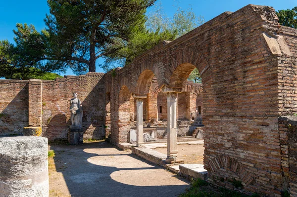 Ostia Antica Italy Ancient Roman Ruins Detail Architectural Structure Marble — Stock Photo, Image