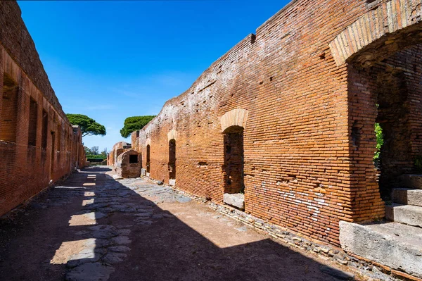Rome Ostia Antica Archaeological Park Imperial Era Architectural Building Bricks — Photo