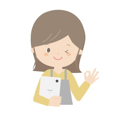 Tabletli bir kadın..