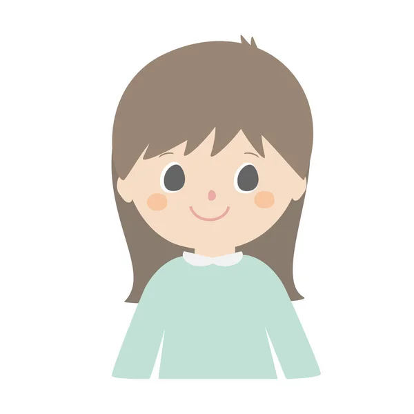 Bust Illustration Cute Girl — Stock Vector