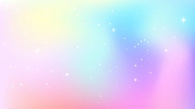 Yıldızlı holografik galaksi arka planı. Soyut fantezi takımyıldızı. Vanilya gökyüzü.