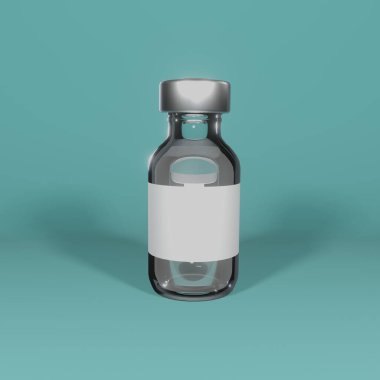 gerçekçi aşı şişesi 3D illüstrasyon tasarımı