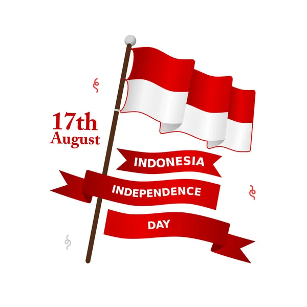 Indonezja Niezależność Dzień Wektor Ilustracja — Wektor stockowy