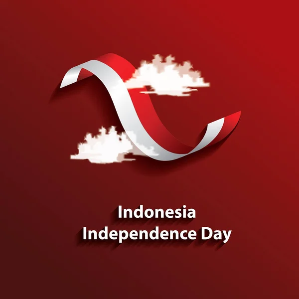 Indonesia Independencia Día Vector Ilustración — Vector de stock