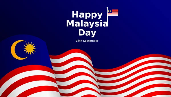 Heureux Malaysia Jour Vecteur Illustration Plat Design — Image vectorielle