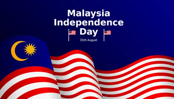 Malezja Niezależność Dzień Wektor Ilustracja Baner Projekt — Wektor stockowy