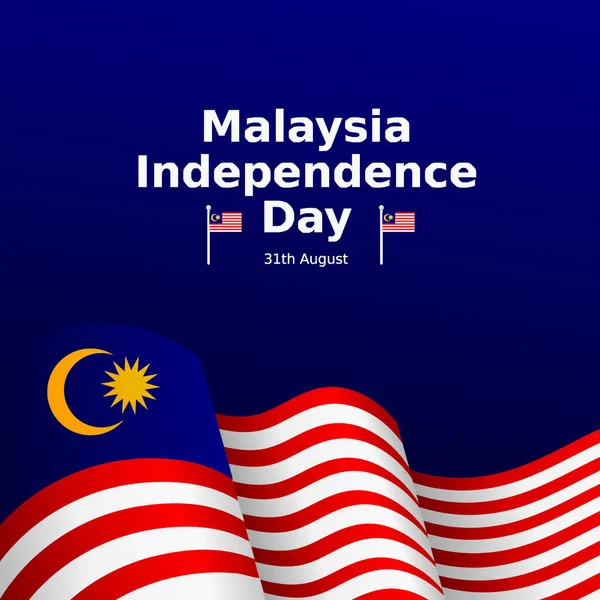 Malaysia Independencia Día Vector Ilustración Diseño Póster — Vector de stock