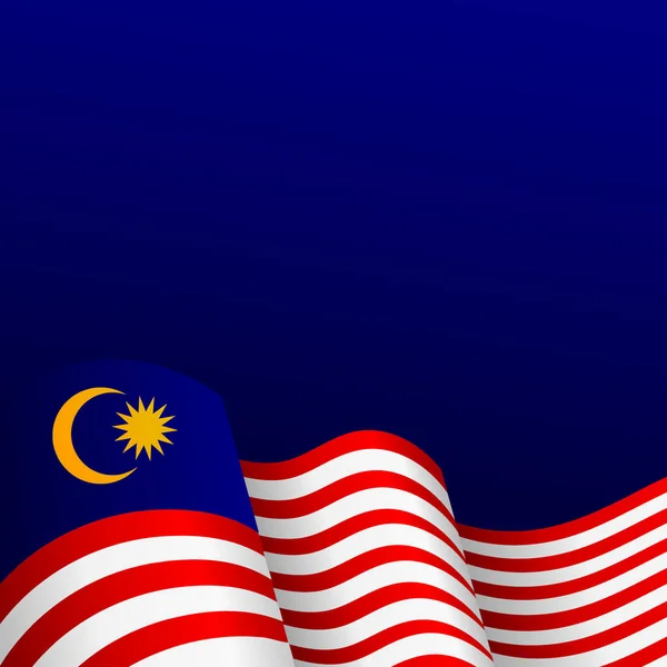 Malaysia Independence Day Flat Vector Poster Background — Stock Vector