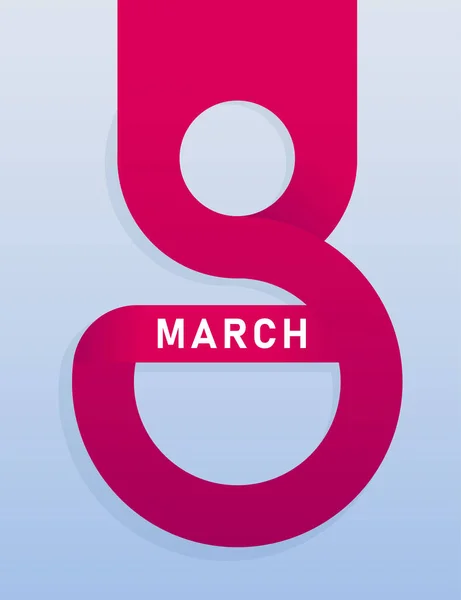 8 Mart için modern vektör kartpostalı. Uluslararası Kadınlar Günü. 8 numara sıra dışı bir şekilde. Broşürlerde, reklamlarda, afişlerde kullanılabilir. EPS 10.