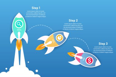 Bilgi grafikleri. Farklı şarj seviyelerine sahip roketler. Yakıt yetersizliğinden roketin düşme aşamaları. Sunum ya da web siteleri için kullanılabilir. En yüksek ve en düşük oranlar. Düzenlemesi kolay. Veri ve adımlar.