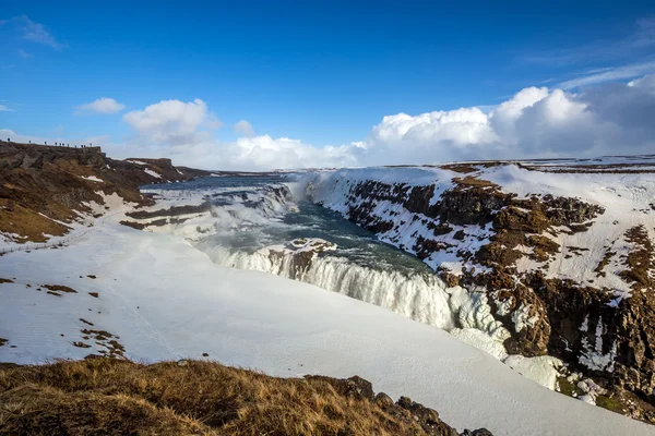 Cascada de Gullfoss congelada, Islandia — Foto de Stock