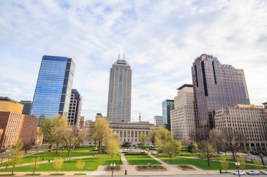 Şehir merkezindeki Indianapolis manzarası