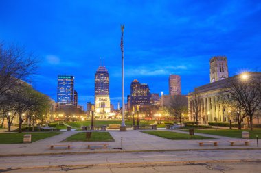 Şehir merkezindeki Indianapolis manzarası 