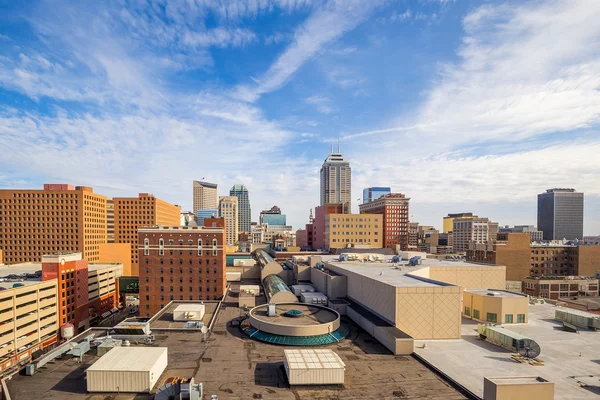 Skyskrapor i centrala över Indianapolis — Stockfoto