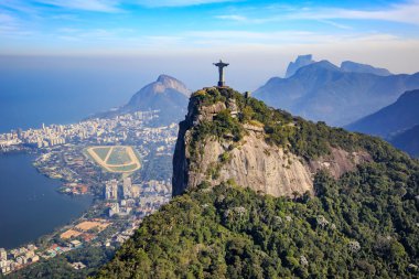 Aerial view of Christ the Redeemer and Rio de Janeiro city clipart