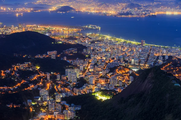 Nocny widok Rio de Janeiro — Zdjęcie stockowe