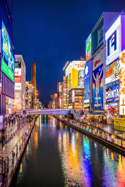 Pantallas de luz en Dontonbori Osaka — Foto de Stock