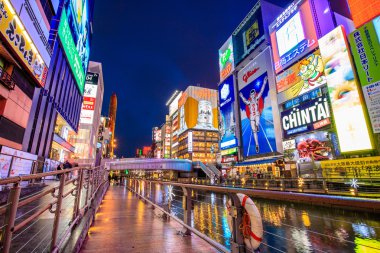 Işık Dontonbori Osaka'da görüntüler