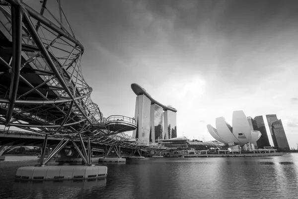 Skyline Сінгапуру красивий захід сонця — стокове фото