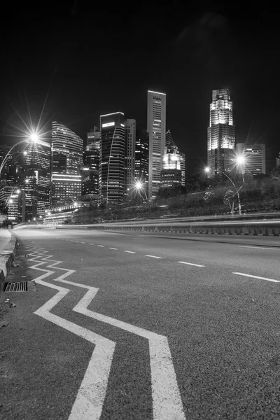 Ville de Singapour skyline nuit — Photo