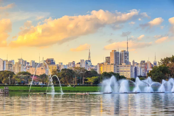 Sao Paulo skyline dal parco Parque Ibirapuera — Foto Stock