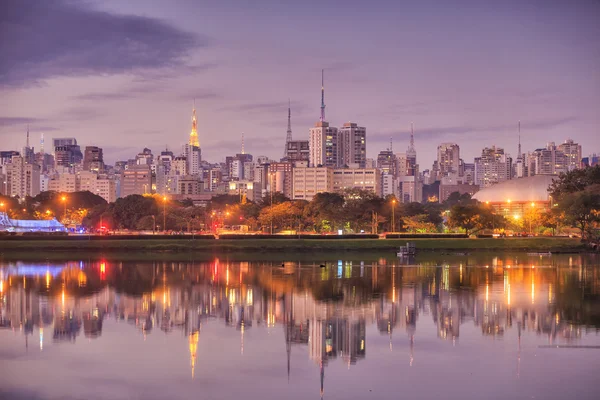 Sao Paulo skyline from Parque Ibirapuera park — Stock Photo, Image