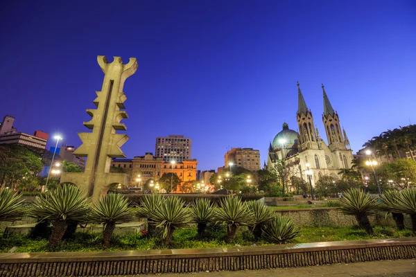 Se-kathedraal in het centrum van Sao Paulo, Brazilië — Stockfoto