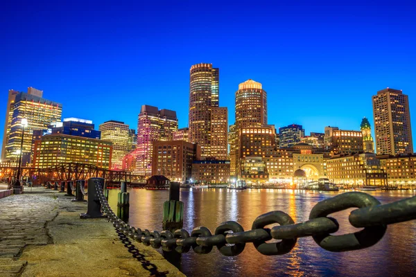 Boston Harbor and Financial District — Stock Photo, Image