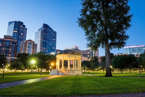 O Boston Common à noite em Boston MA — Fotografia de Stock