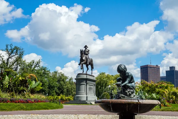 Monumento a George Washington em Public Garden Boston — Fotografia de Stock