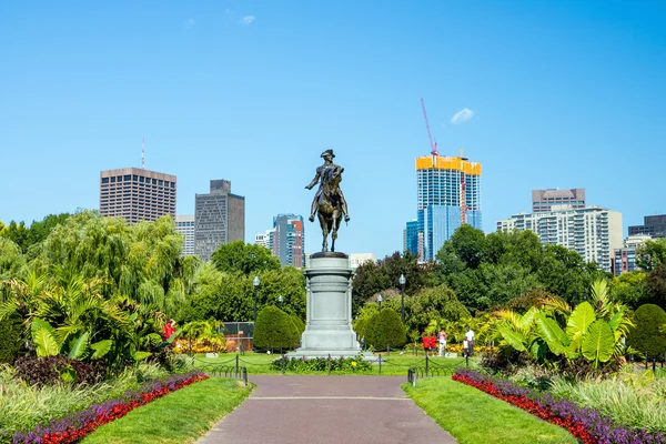 George washington denkmal im öffentlichen garten boston — Stockfoto