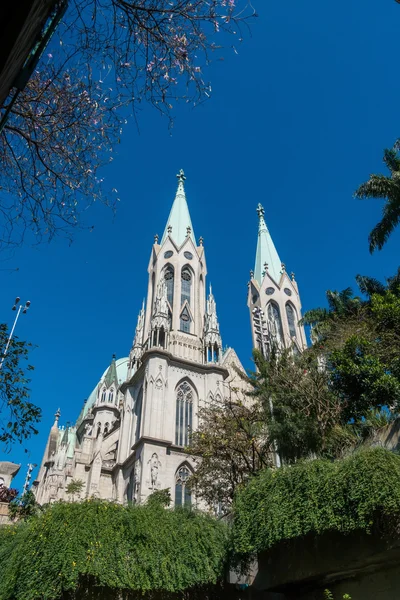 Catedral Se, no centro de São Paulo, no Brasil — Fotografia de Stock