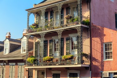 New Orleans 'taki Fransız Mahallesi' nin mimarisi.