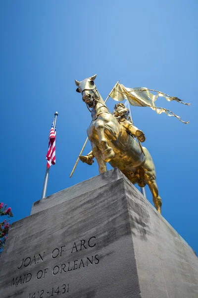 Golden bronze statue Joan of Arc — Stock Photo, Image