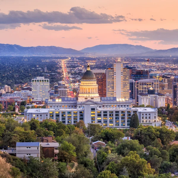 Salt Lake City, Utah at night — Stock Photo, Image