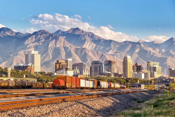 Ciudad centro de la ciudad de salt lake, utah — Foto de Stock