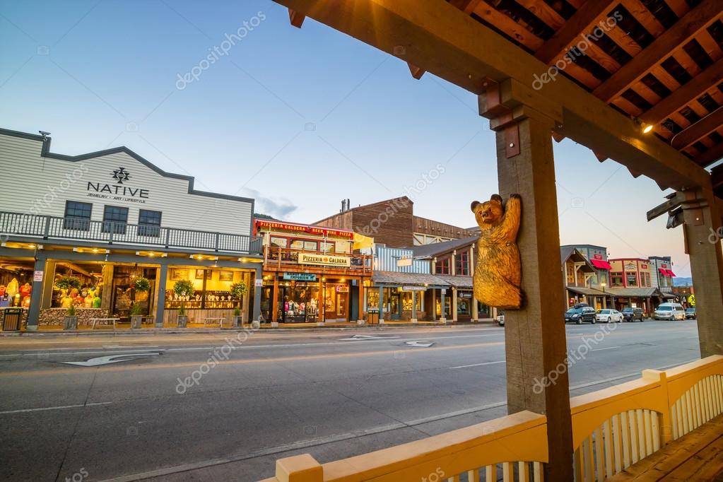 Downtown Jackson Hole in Wyoming USA — Stock Photo ...